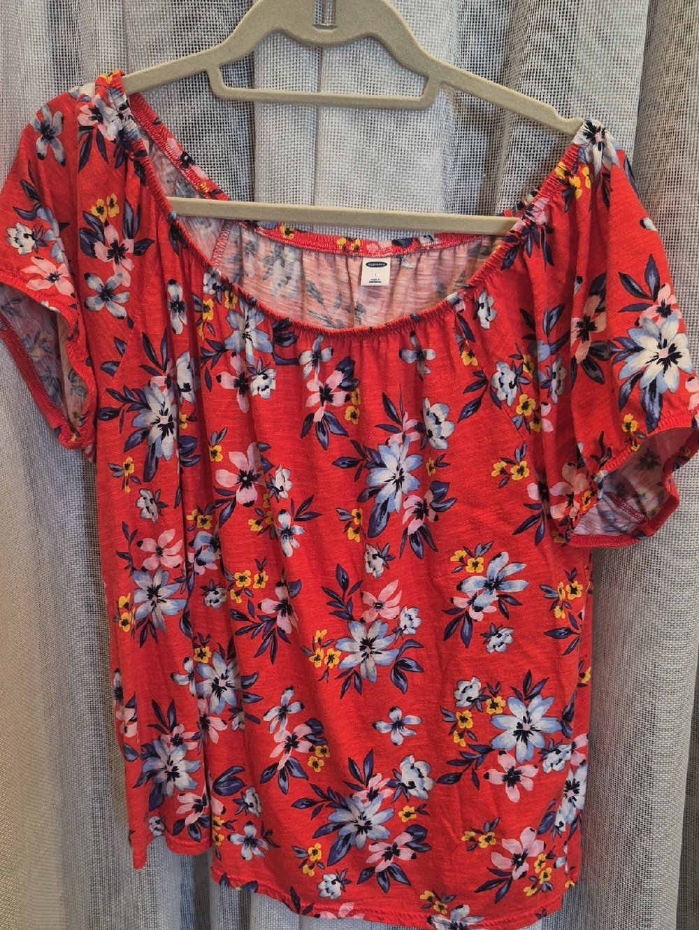 Old Navy Floral Off-Shoulder Top - Red